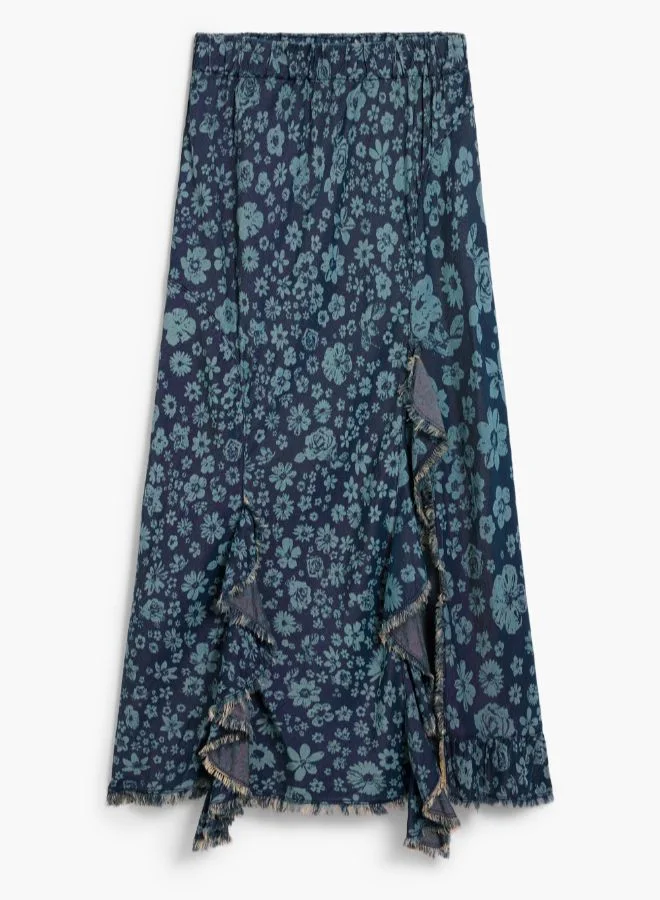 DESIGUAL Blue Denim ruffle skirt for Women | Best Price UAE